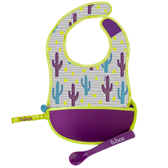 travel bib + spoon