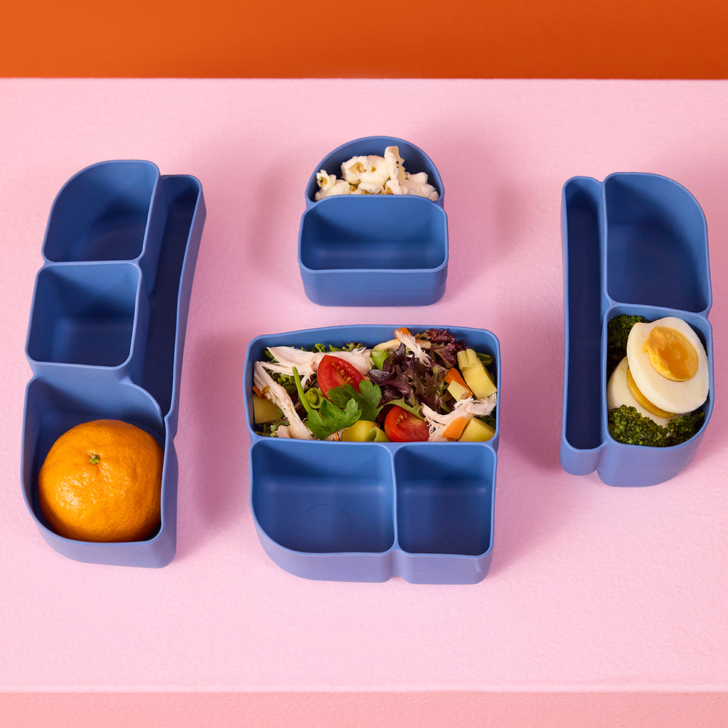 silicone bento tray - mini lunchbox - ocean