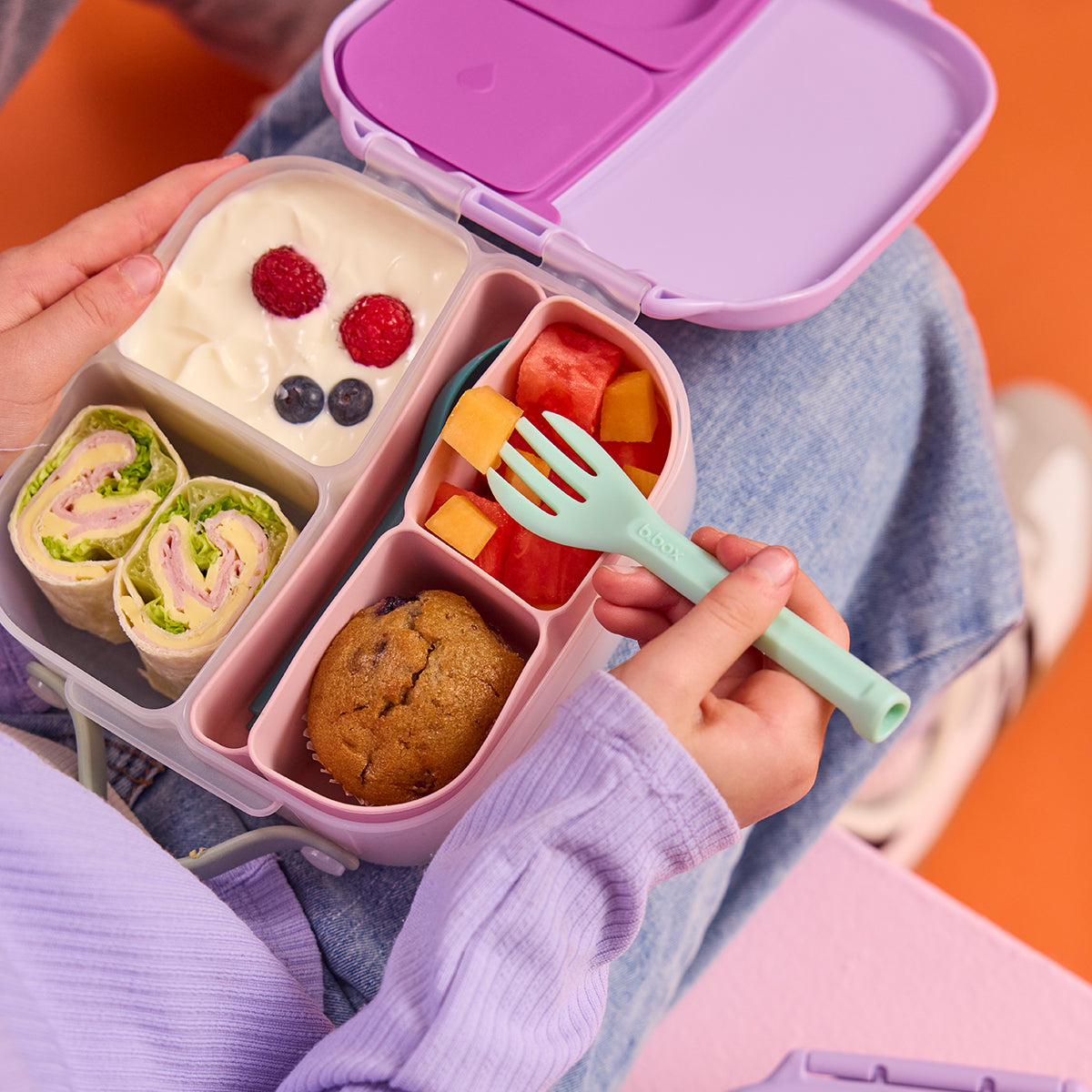 silicone bento tray - mini lunchbox - berry