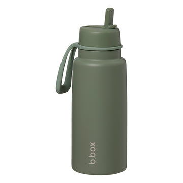 Insulated Flip Top 1 Litre Bottle - olive