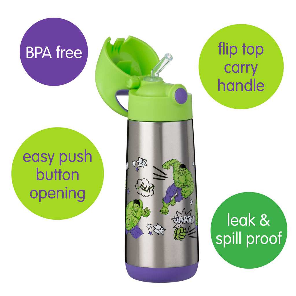 Marvel Hulk by b.box - 500mL insulated drink bottle