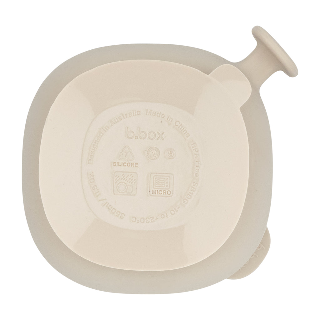 silicone bowl + lid - latte