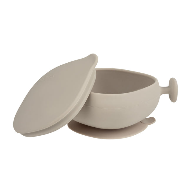 silicone bowl + lid - latte