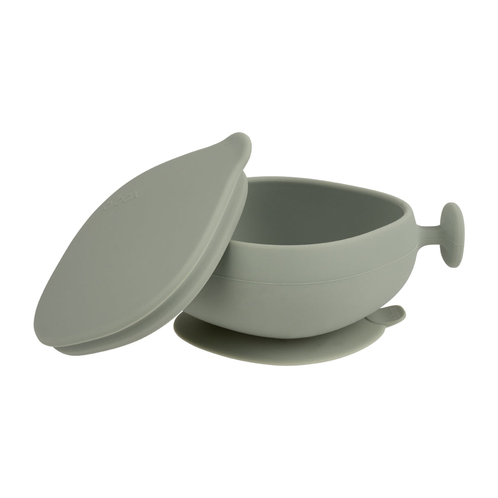 silicone bowl + lid  - sage