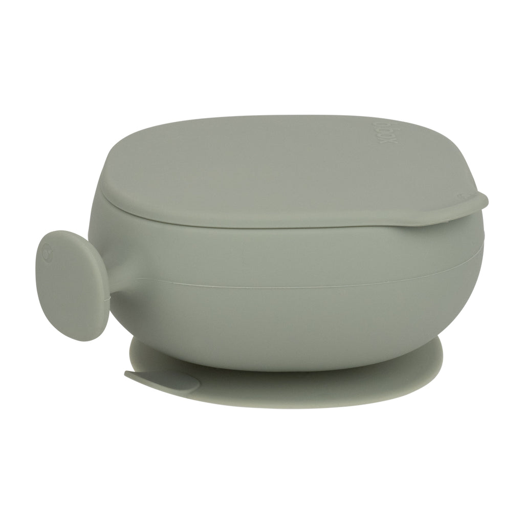 silicone bowl + lid  - sage
