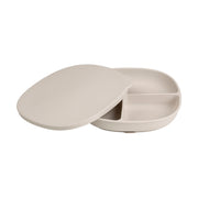 silicone plate + lid - latte