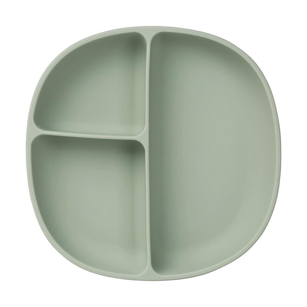 silicone plate + lid - sage
