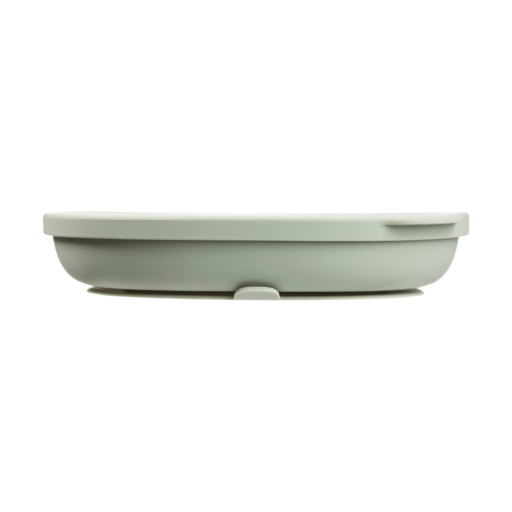 silicone plate + lid - sage