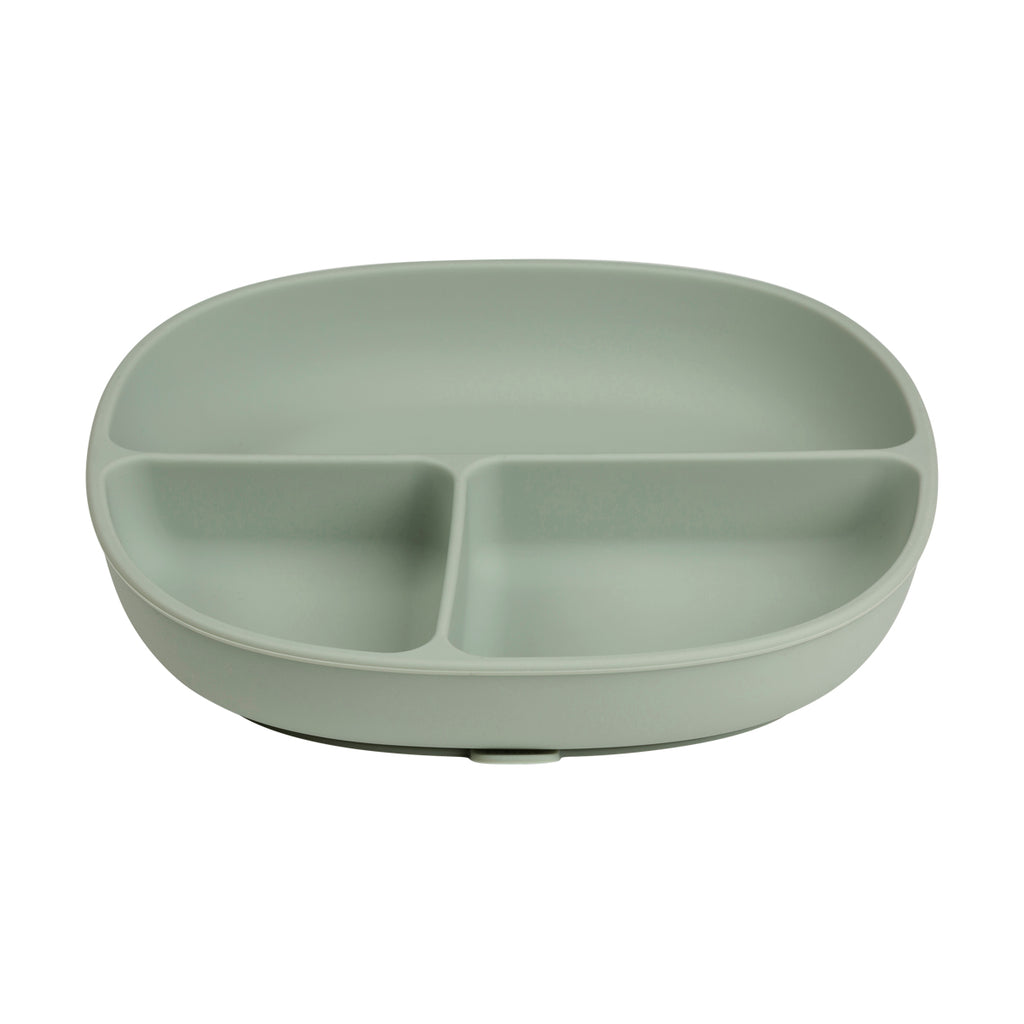 silicone plate + lid - sage