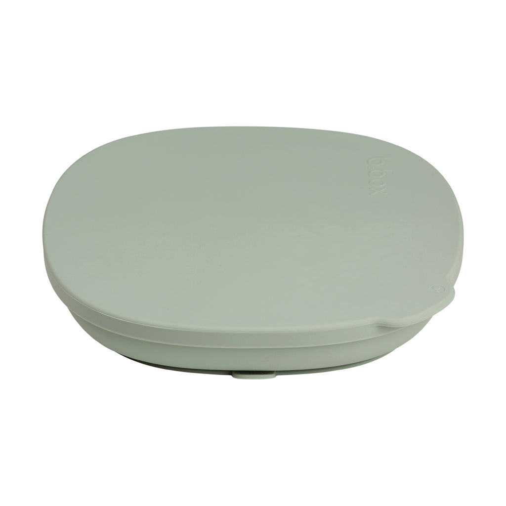 silicone plate + lid - sage
