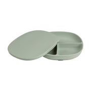 silicone plate + lid - sage
