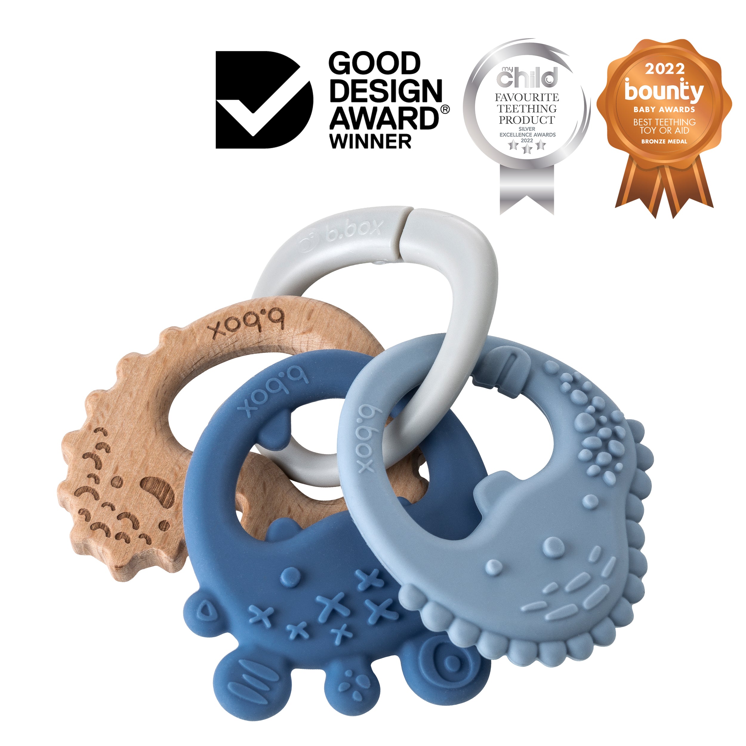 NEW Trio Teether Lullaby Blue 3m+ dribble and drool it's cool