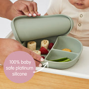 silicone plate + lid - sage
