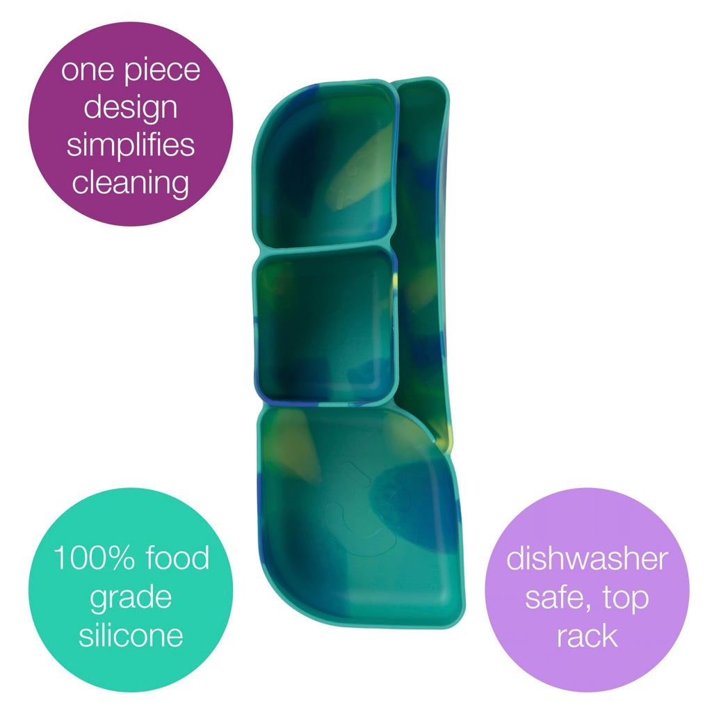silicone bento tray - lunchbox - electric jungle
