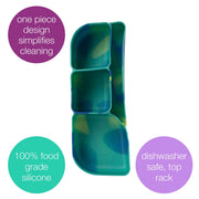 silicone bento tray - lunchbox - electric jungle