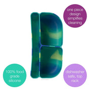 silicone bento tray - mini lunchbox - electric jungle