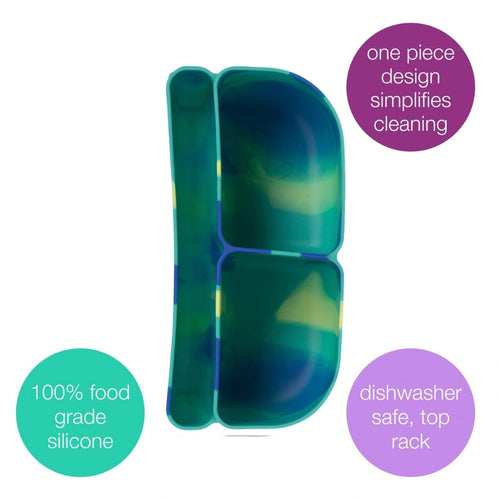 silicone bento tray - mini lunchbox - electric jungle