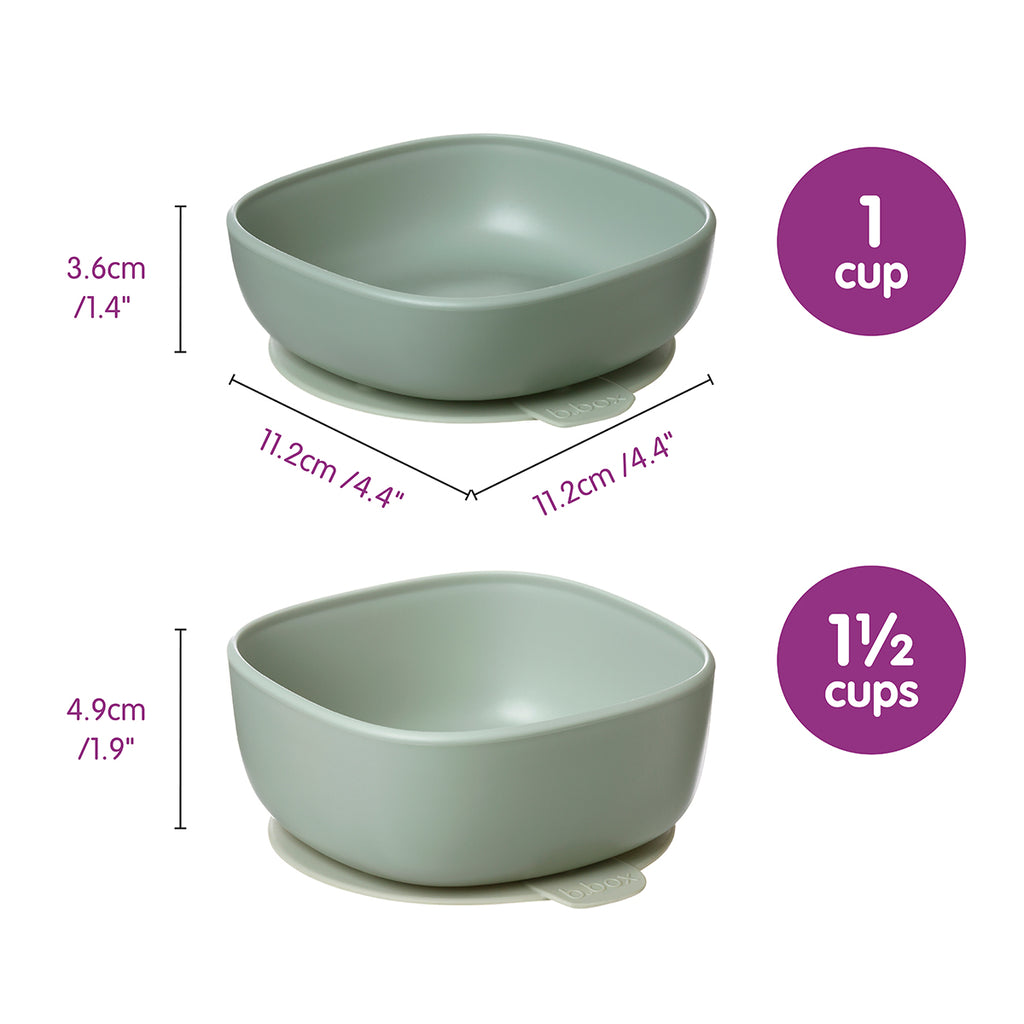 suction bowl duo - sage