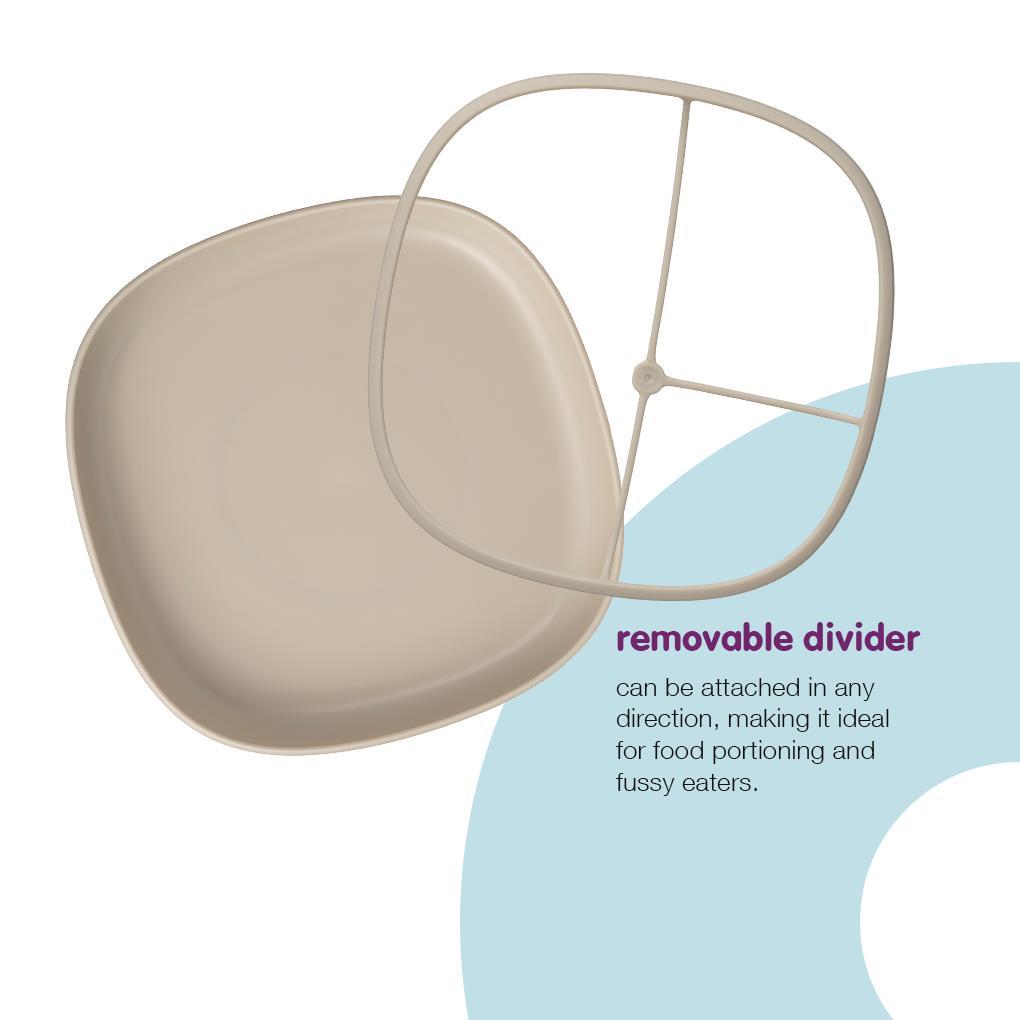 2 in 1 suction plate - latte