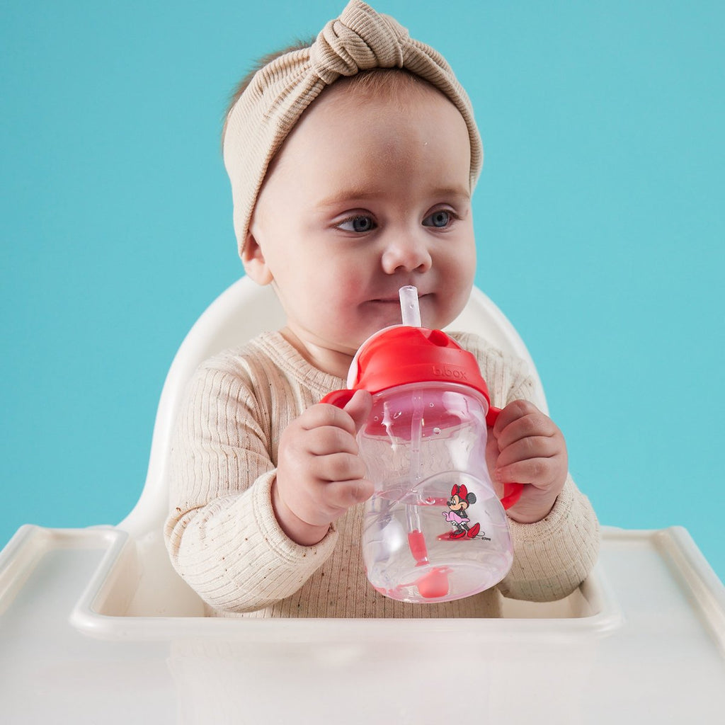 Disney - Minnie Mouse sippy cup and travel bib + spoon bundle