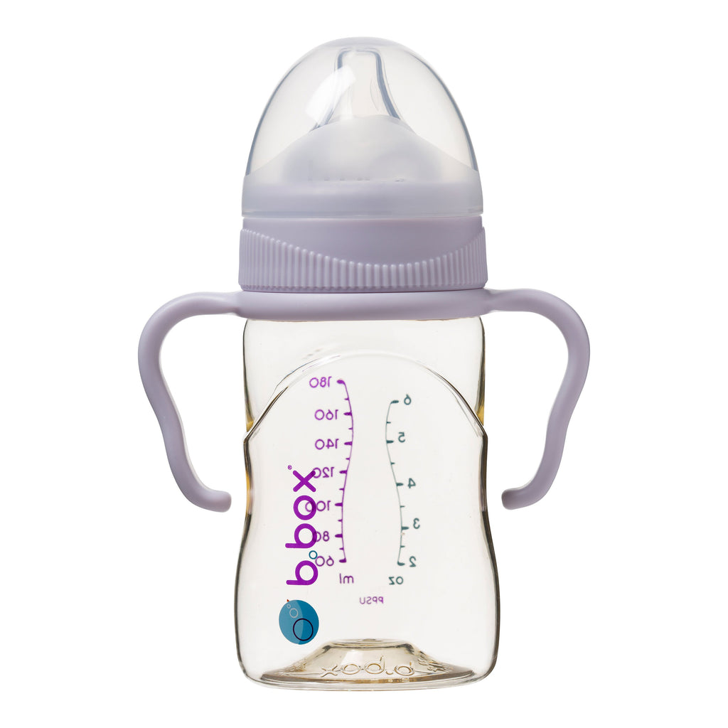 baby bottle handles with PPSU Baby Bottle - peony - b.box for kids