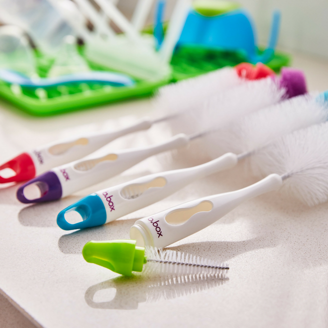 2-in-1 bottle and teat cleaner - aqua groove - b.box for kids