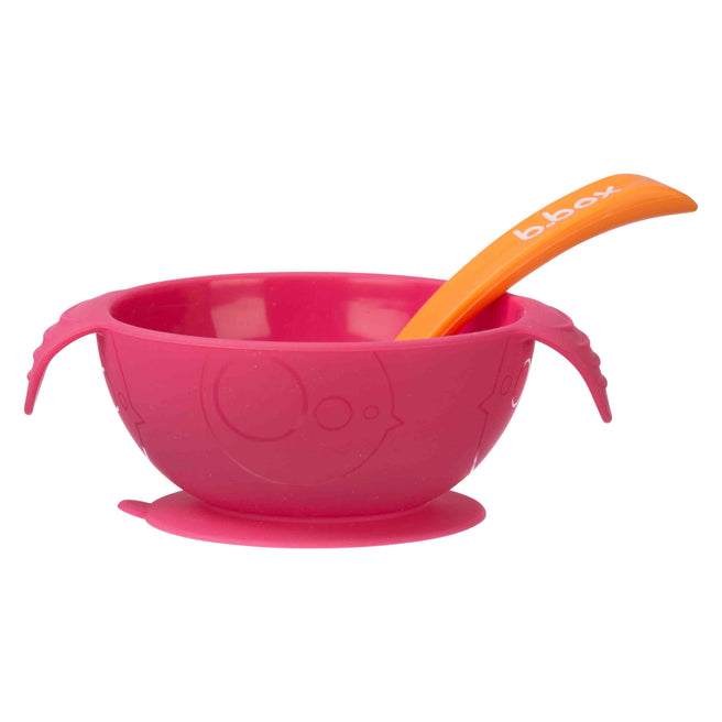 silicone first feeding set - strawberry shake - b.box for kids