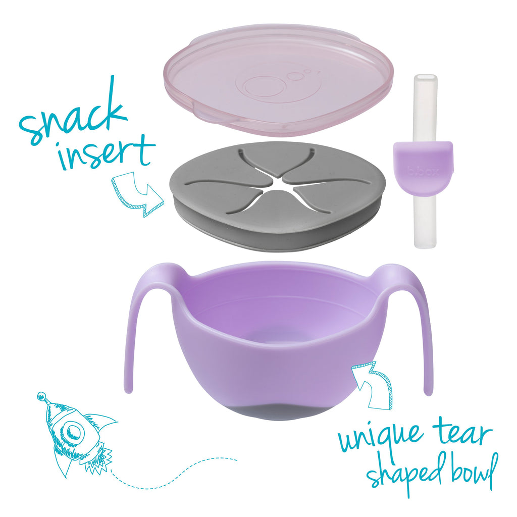 Bowl + straw - boysenberry - b.box for kids