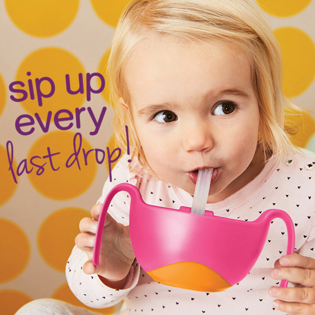 child with Bowl XL + straw - passion splash - b.box for kids