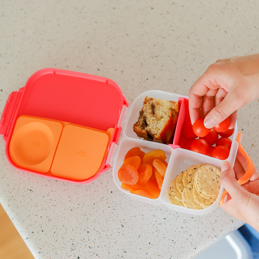 b.box Mini Lunch box for Toddlers, Kids | Bento Box, Lunch Snack Container  | 2 Leak Proof Compartments | BPA Free (Lemon Sherbet)