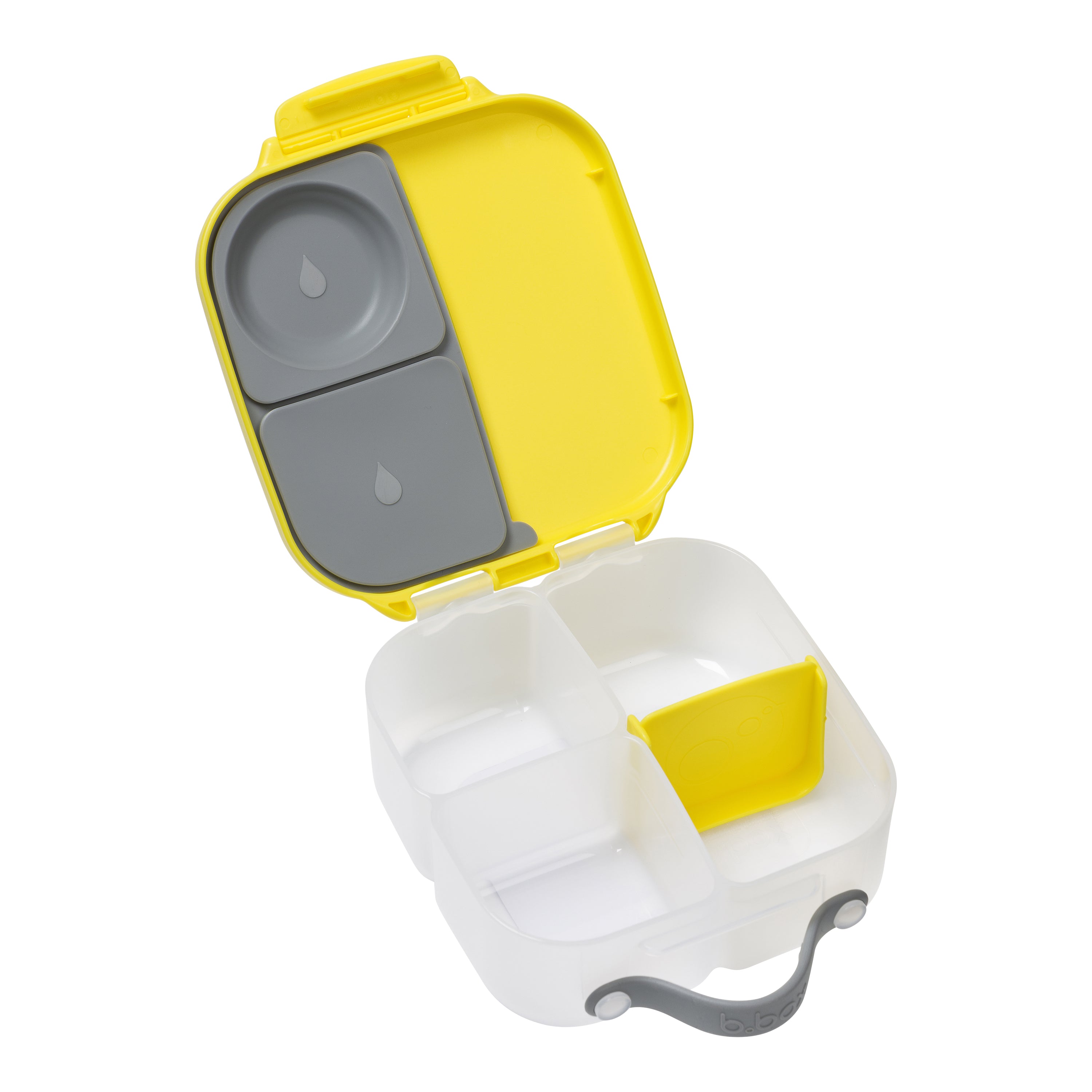 b.box Mini Lunch box for Toddlers, Kids | Bento Box, Lunch Snack Container  | 2 Leak Proof Compartments | BPA Free (Lemon Sherbet)