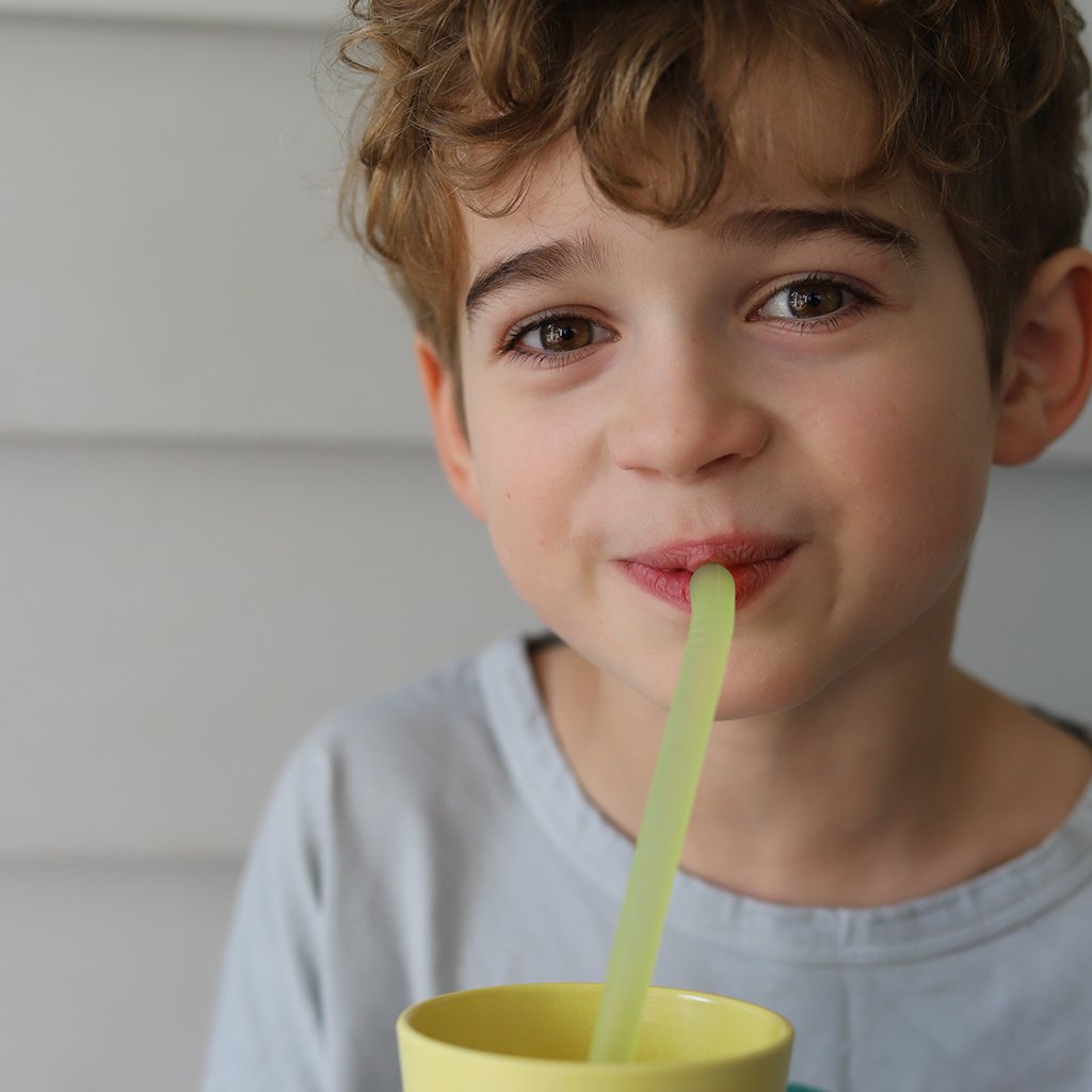 child with Reusable Silicone Straw - Very Berry - b.box for kids