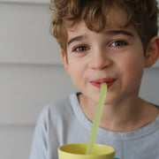 child with Reusable Silicone Straw - Very Berry - b.box for kids