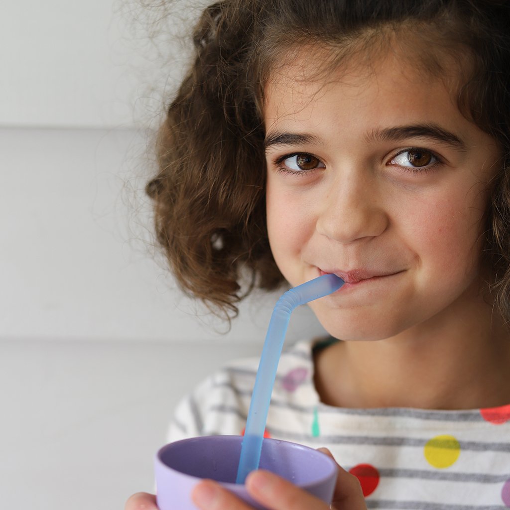 child with Reusable Silicone Straw - Very Berry - b.box for kids