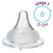 2 pack baby bottle anti-colic teat - stage 1 (0-2m) - b.box for kids