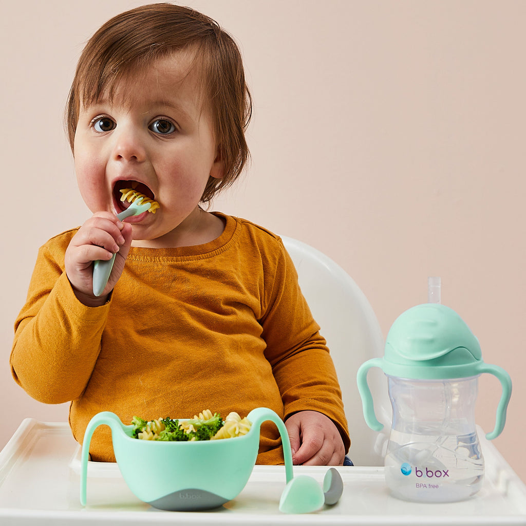 Bowl + straw - pistachio - b.box for kids
