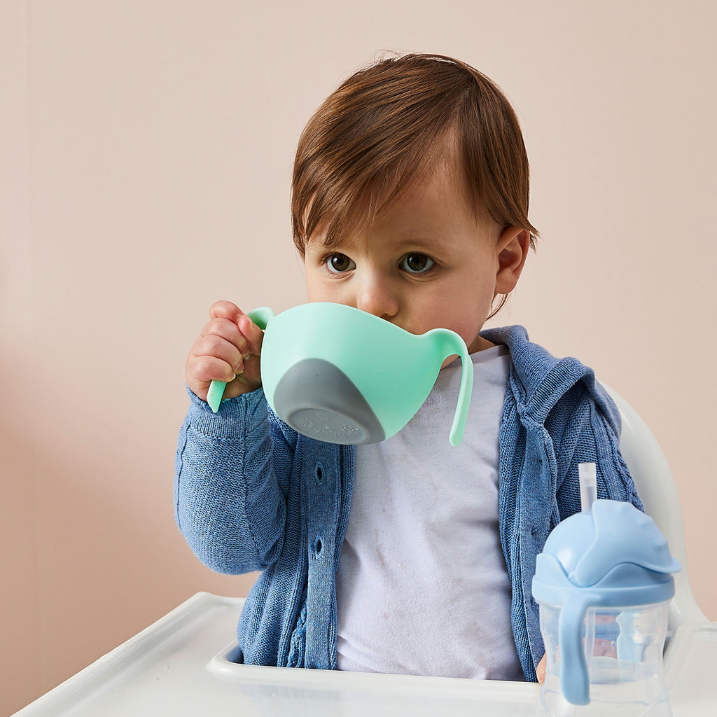 child with Bowl + straw - pistachio - b.box for kids