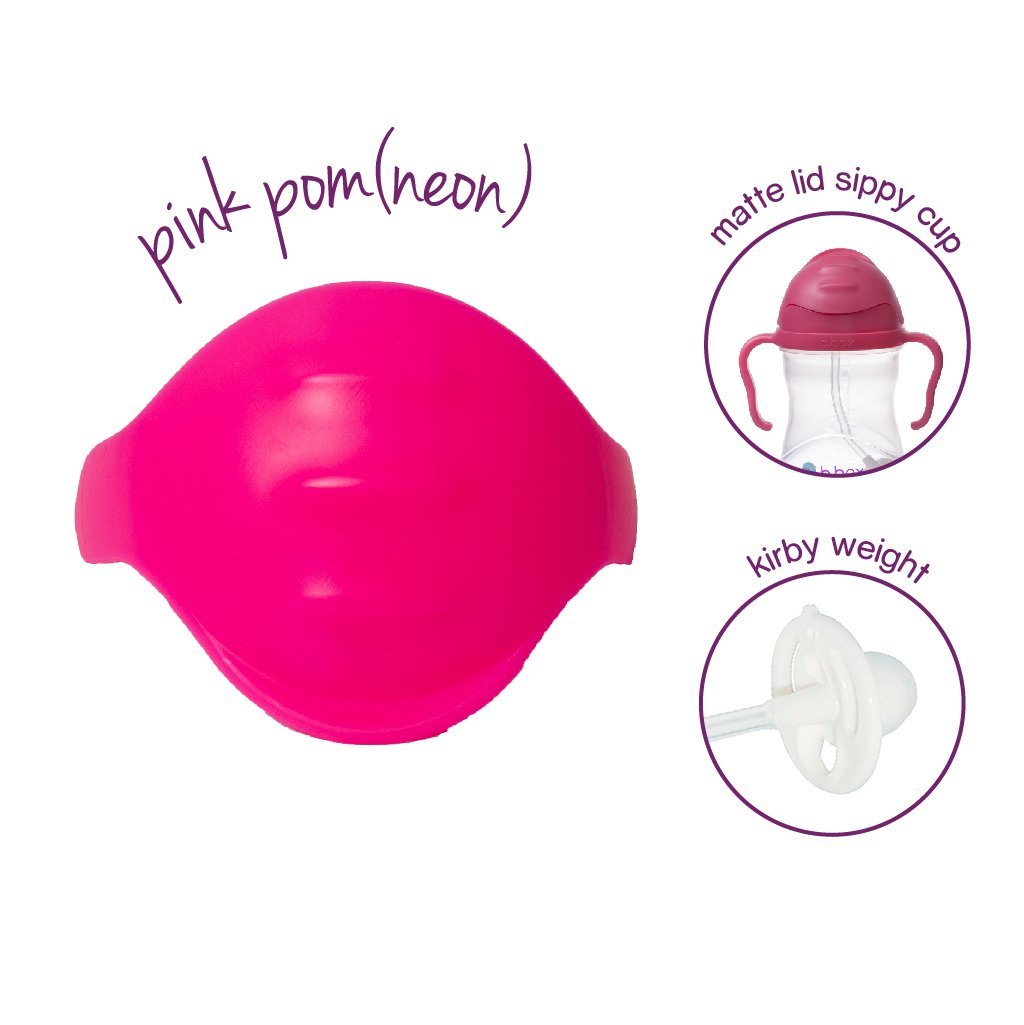 NEW sippy cup flip lids (available 10 colours) - pink pom (neon) - b.box for kids